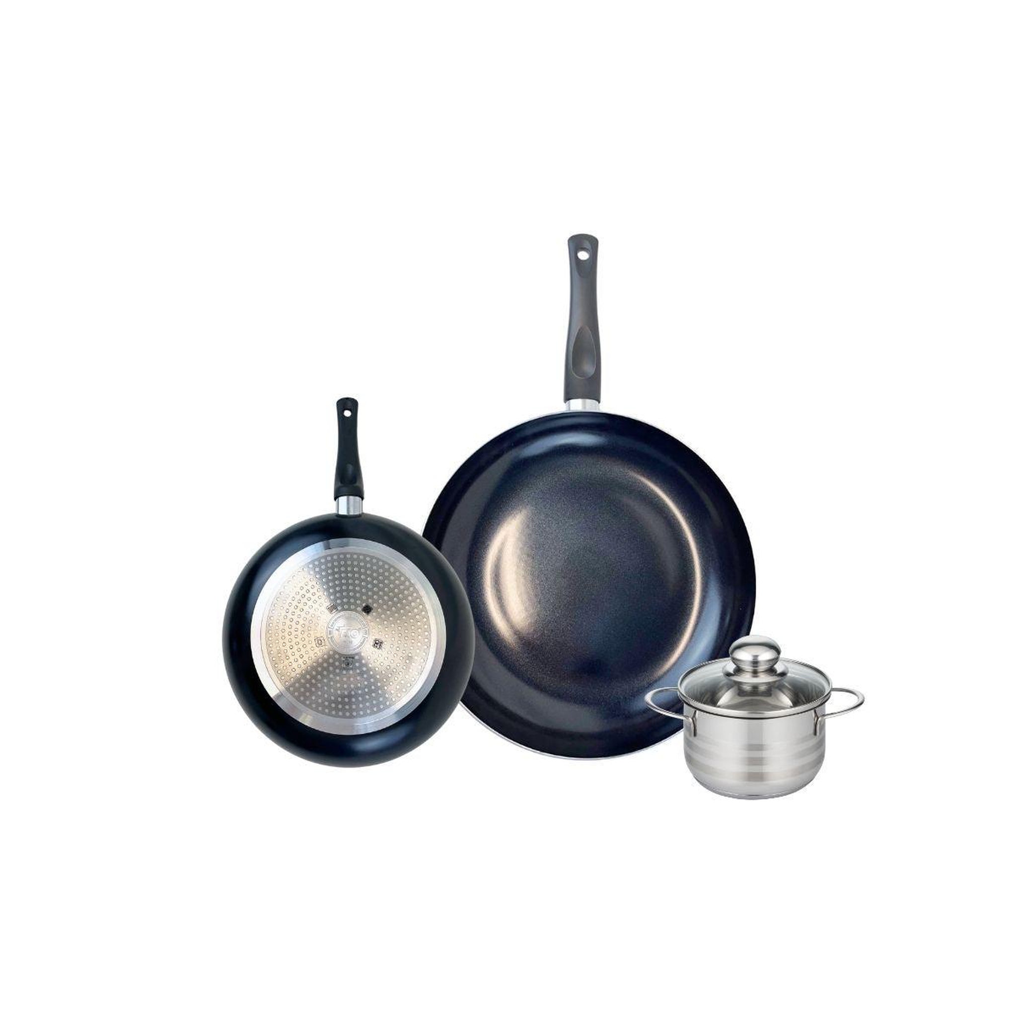 ELO Ensemble de 2 poêles de cuisson 20 et 28 cm et 1 faitout 12 cm elo prima brillant