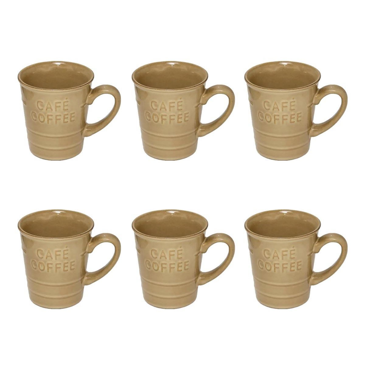 SECRET DE GOURMET Lot de 6 Mugs à Café  Joel  20cl Beige