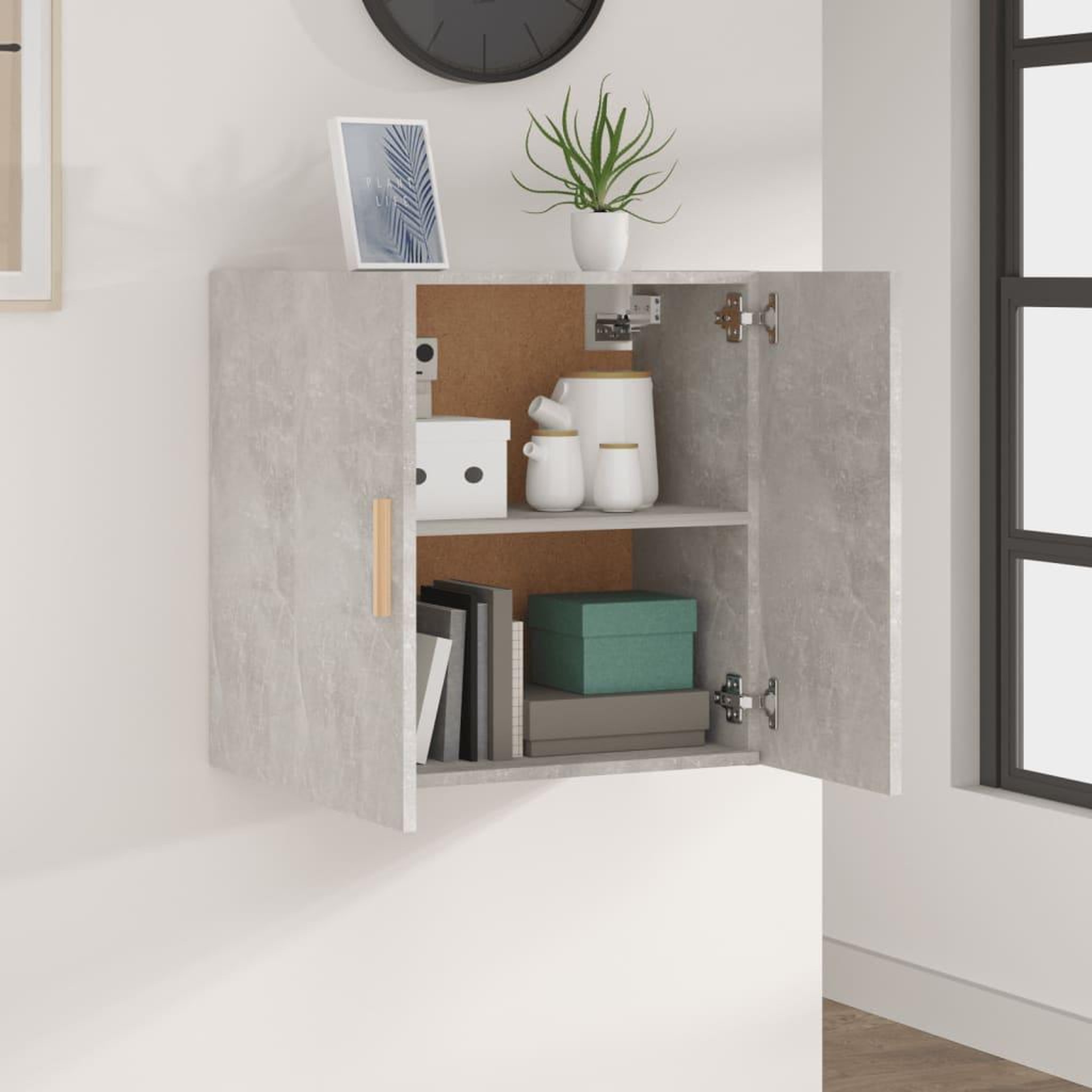 Voir la diapositive 3 : VIDAXL Armoire murale Gris beton 60x30x60 cm Bois d'ingenierie