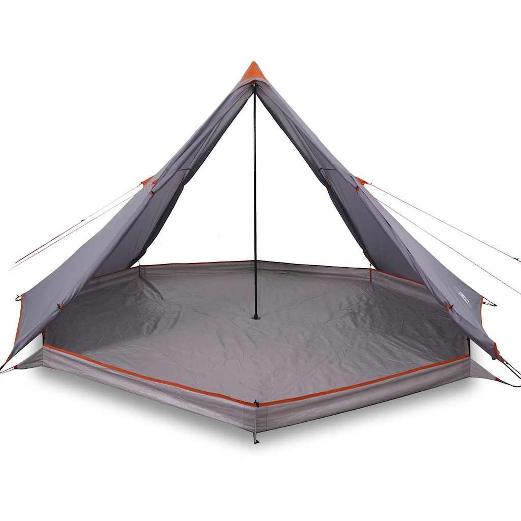 Voir la diapositive 4 : VIDAXL Tente familiale tipi 8 personnes gris et orange impermeable