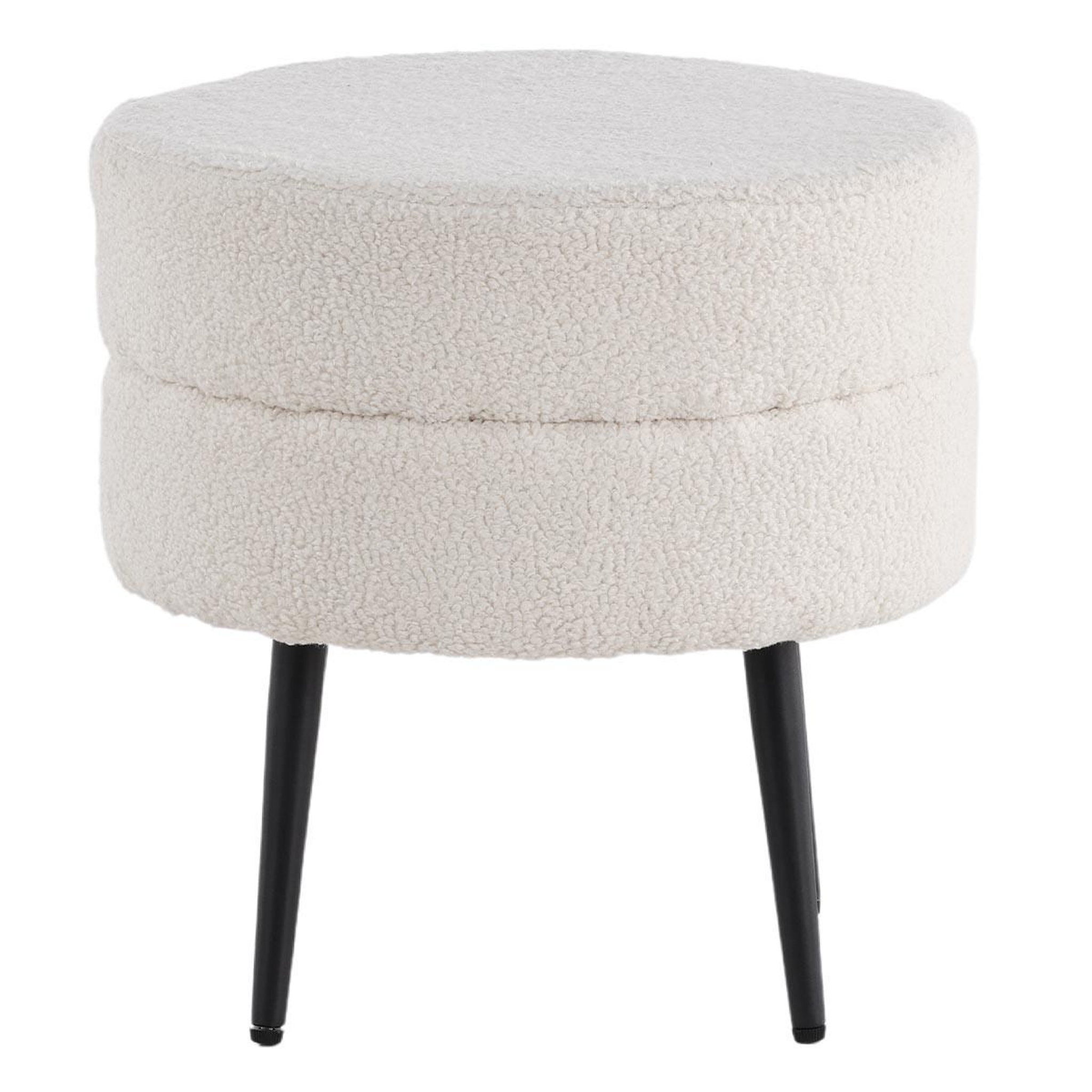 Voir la diapositive 2 : Paris Prix Pouf design bouclette  pot  40cm blanc