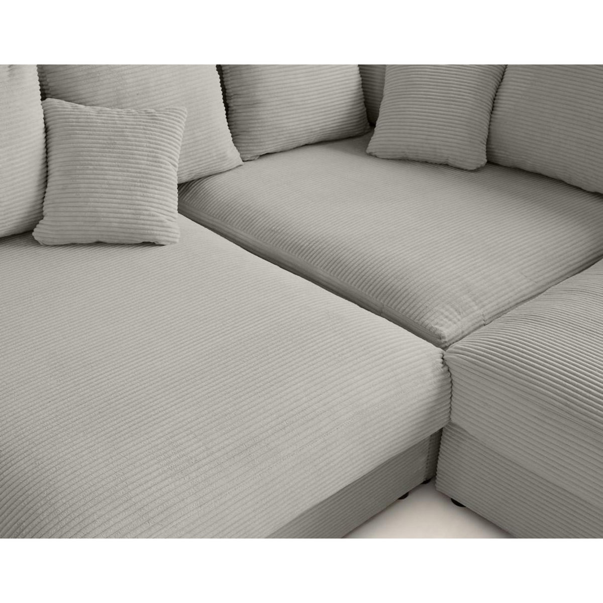 LISA DESIGN Aspen - canapé d'angle réversible 5 places - assise profonde - en velours côtelé