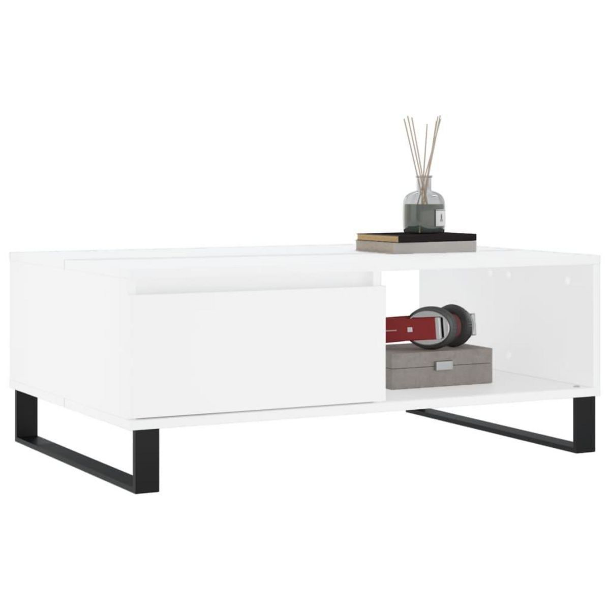 VIDAXL Table basse blanc 90x60x35 cm bois d'ingenierie
