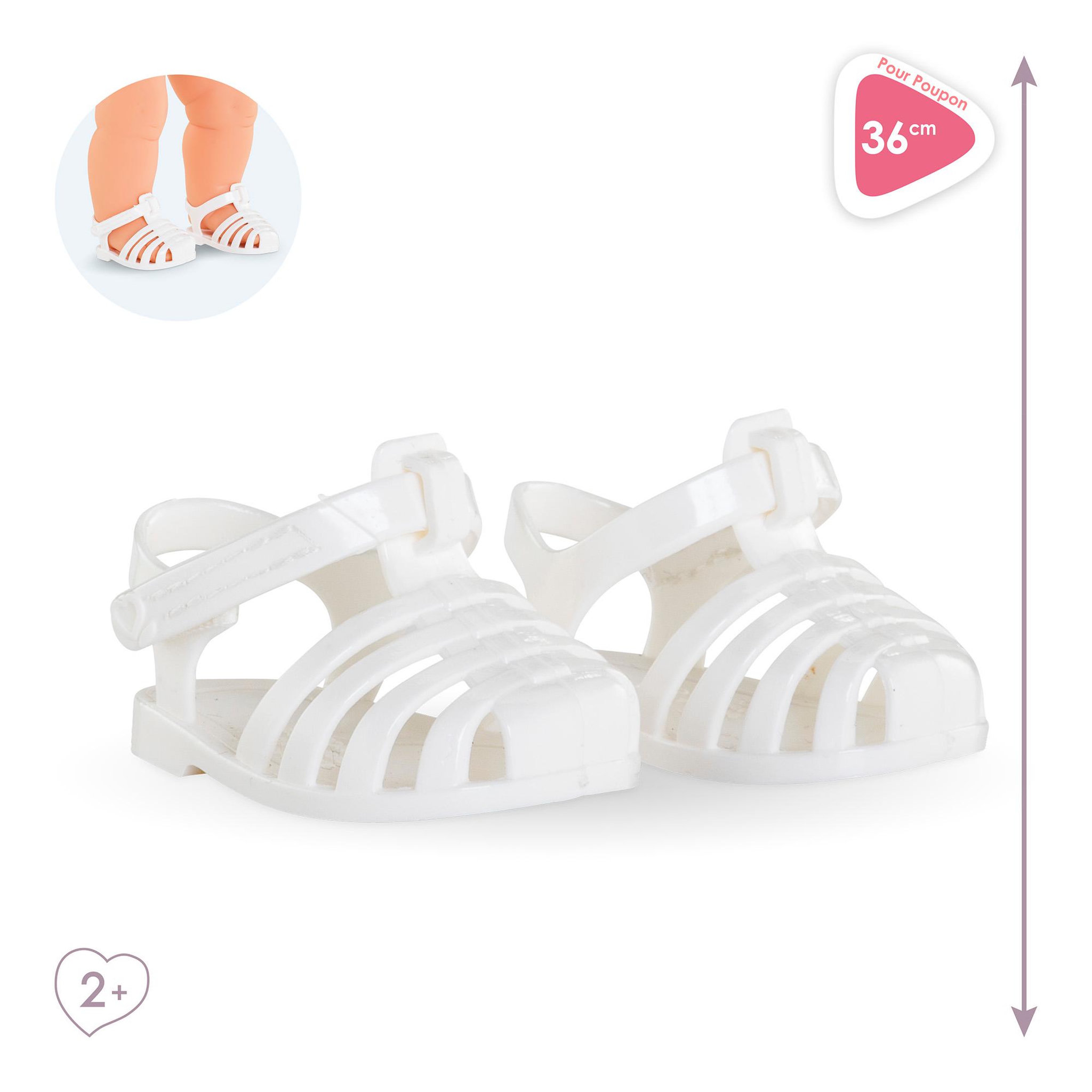 Voir la diapositive 3 : Corolle Sandales Blanches pour poupon 36 cm