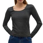 Vero Moda T shirt Manches  ongues  Foncé Femme Vero Moda Cora. Coloris disponibles : Gris