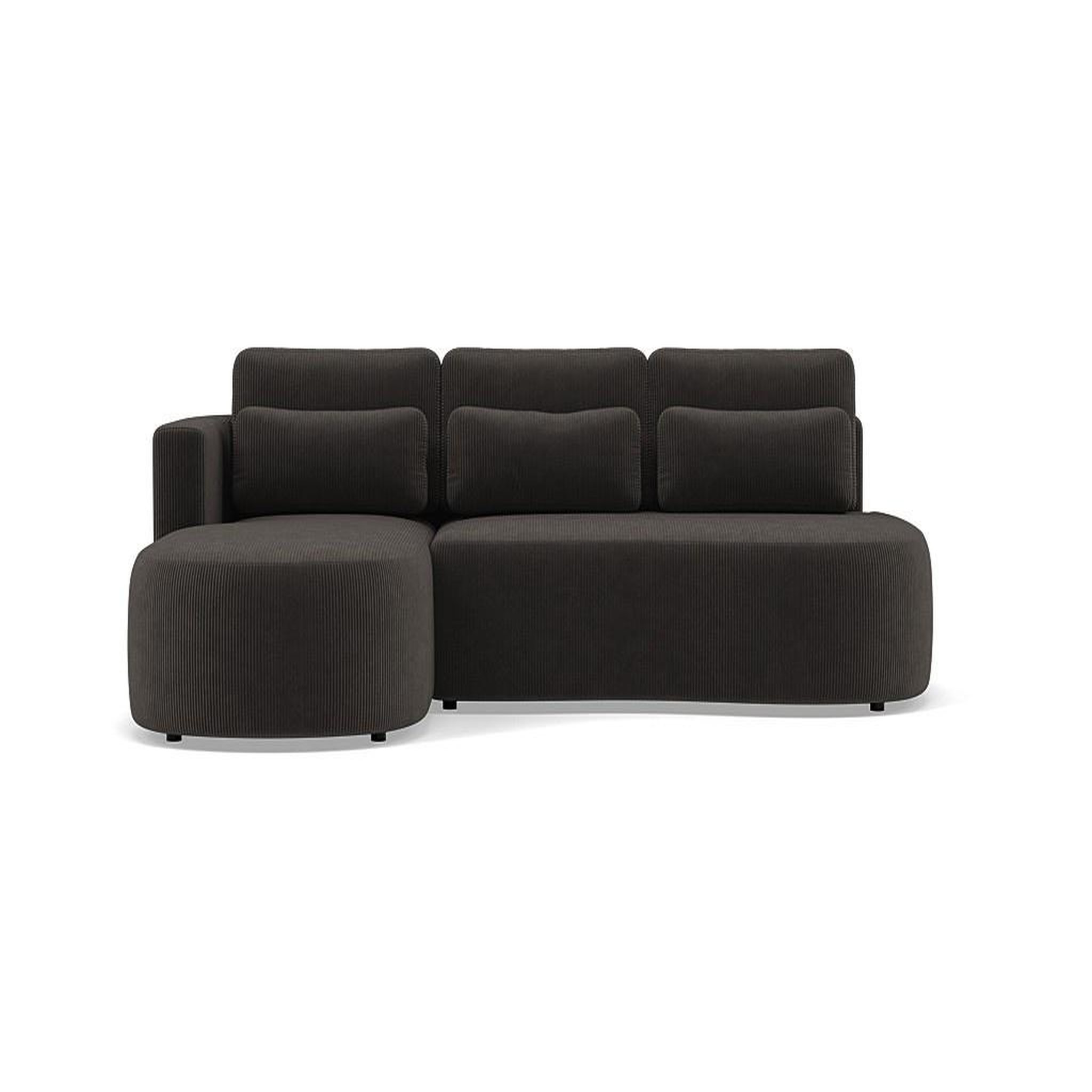 Voir la diapositive 1 : BEST MOBILIER Mahina - canapé d'angle gauche 4 places convertible avec coffre en velours côtelé