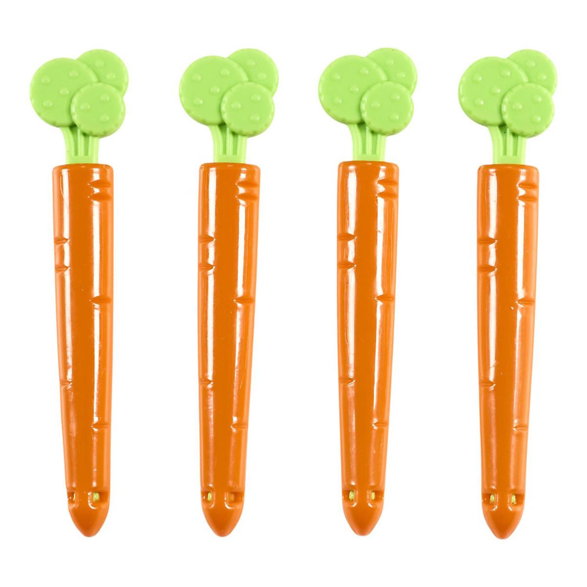 COOK CONCEPT Lot de 4 pinces ferme sachet  carotte  11cm orange