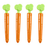 Paris Prix Lot de 4 Pinces Ferme Sachet  Carotte  11cm Orange
