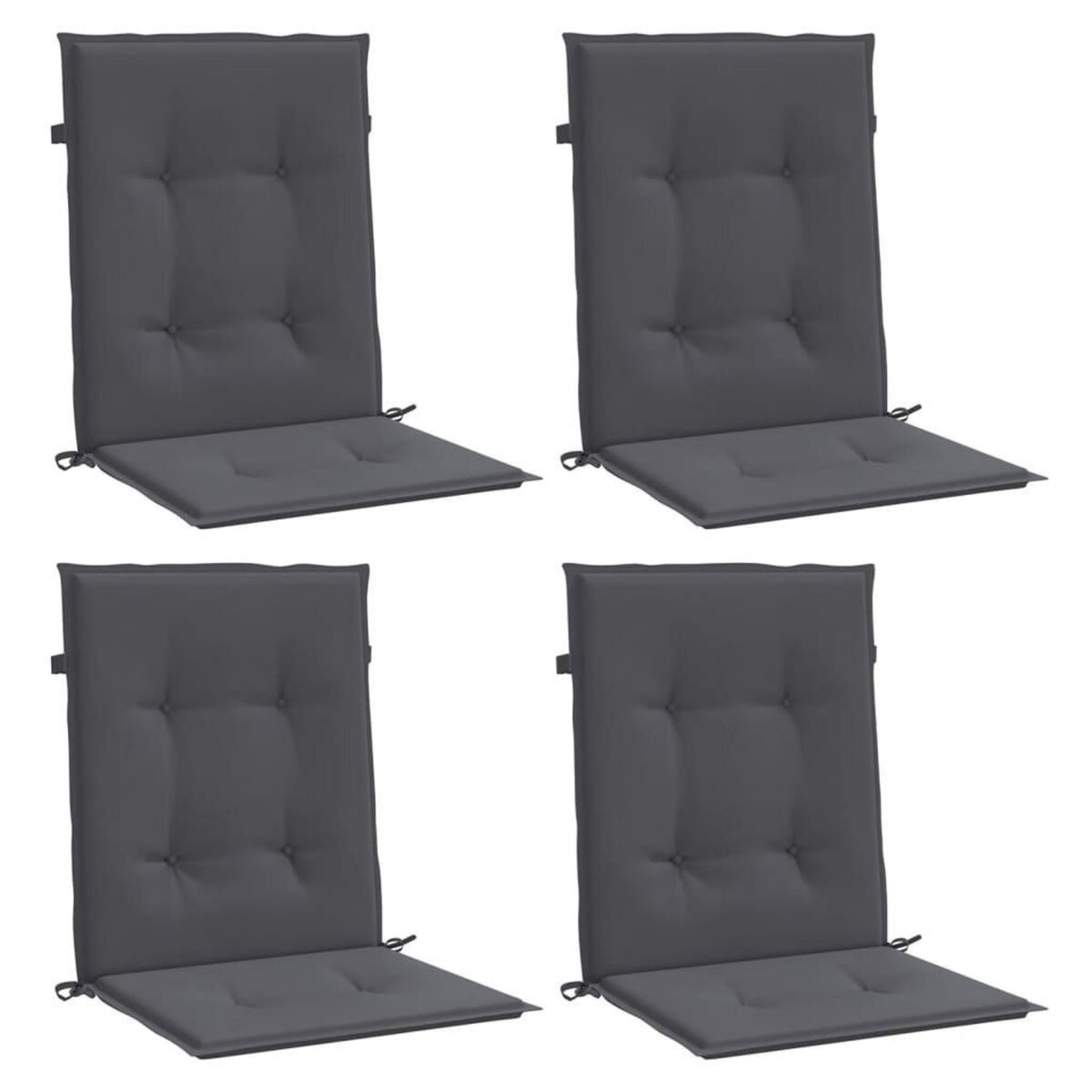 VIDAXL Coussins de chaise de jardin a dossier bas lot de 4 anthracite