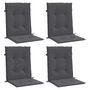 Voir la diapositive 3 : VIDAXL Coussins de chaise de jardin a dossier bas lot de 4 anthracite