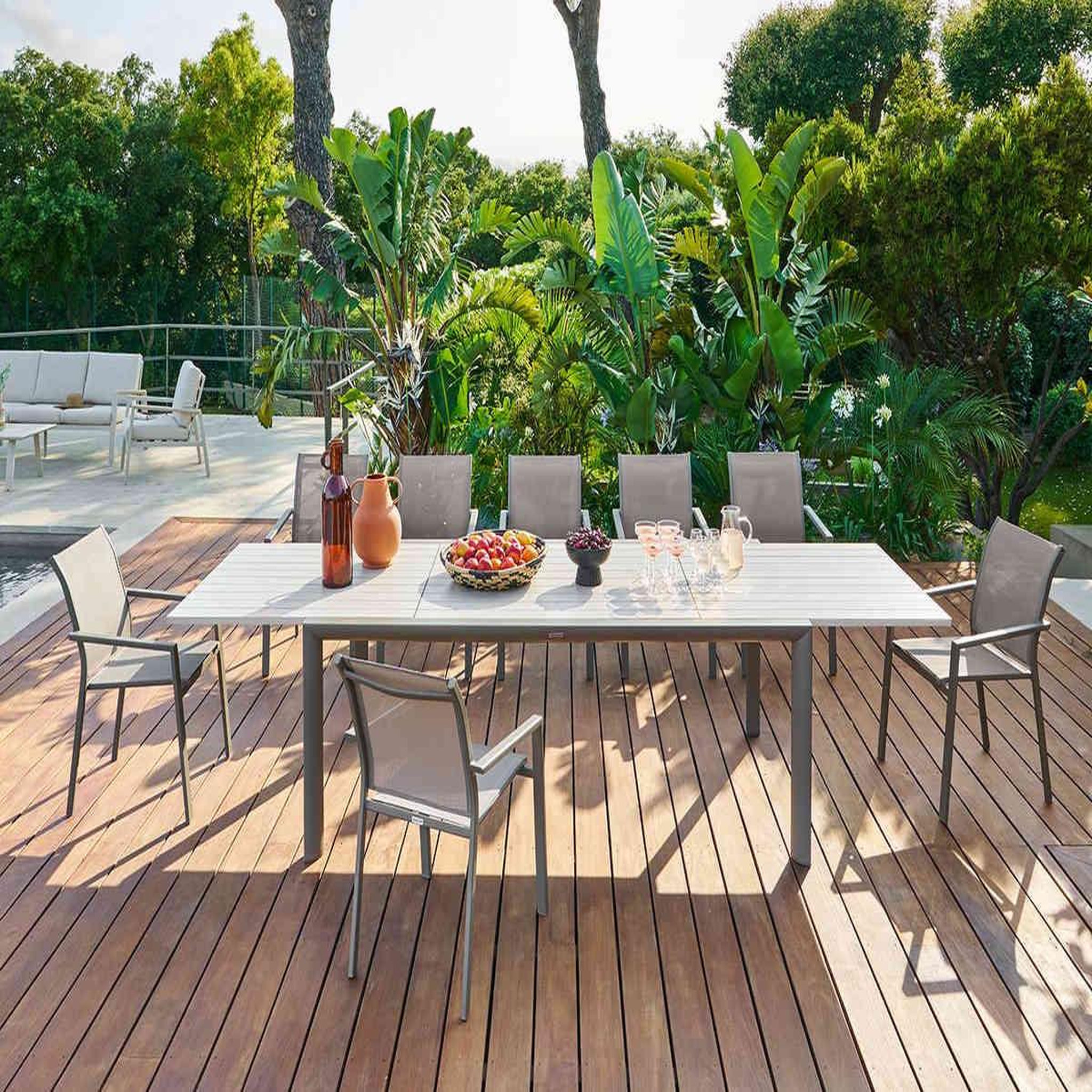 Voir la diapositive 5 : HESPERIDE Table de jardin rectangulaire extensible en aluminium luzane 12 places - hespéride