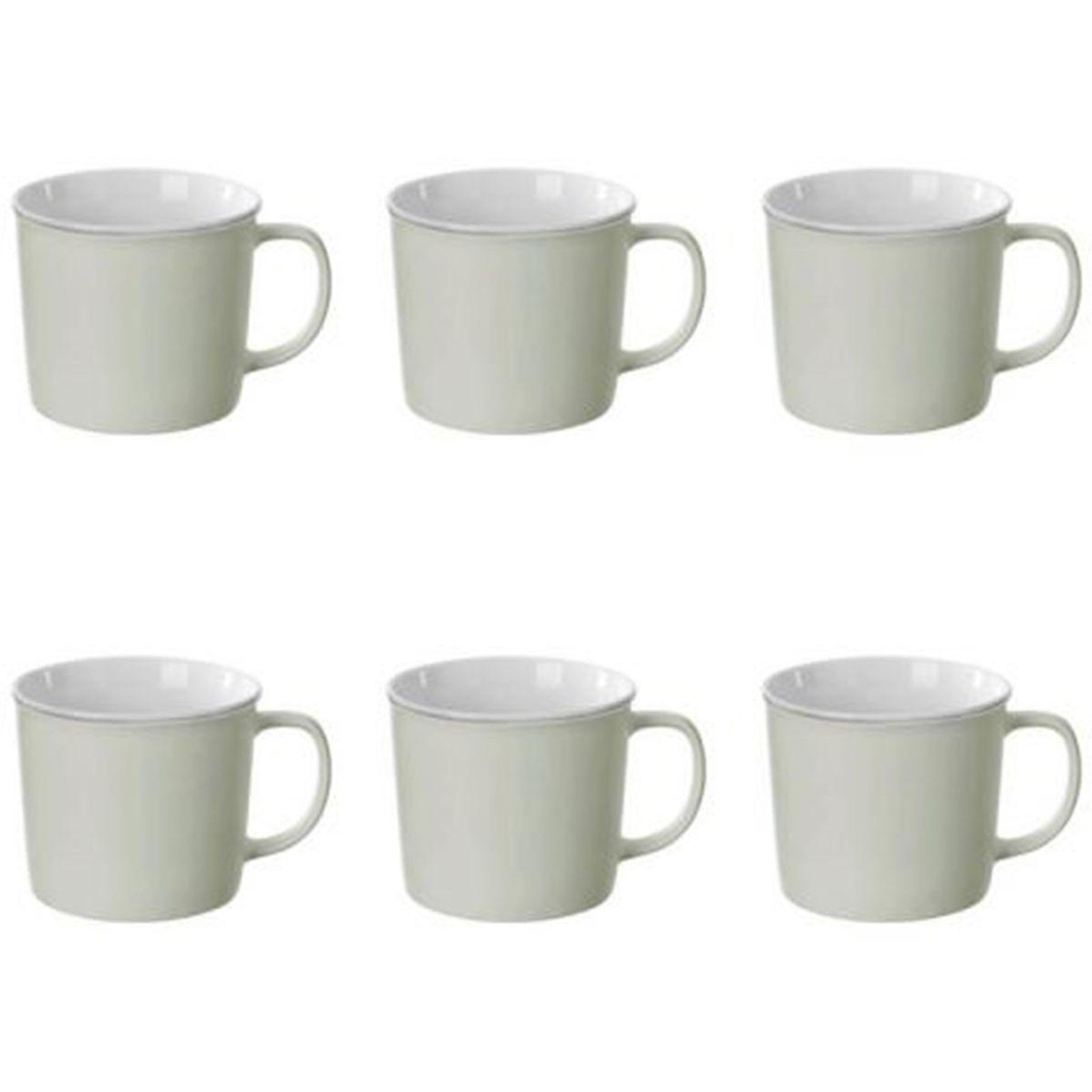 Voir la diapositive 1 : SECRET DE GOURMET Lot de 6 mugs en porcelaine  nature  38cl menthe