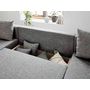 Voir la diapositive 3 : BEST MOBILIER Opale - canapé panoramique en u - 7 places - convertible - avec coffre - en tissu et simili