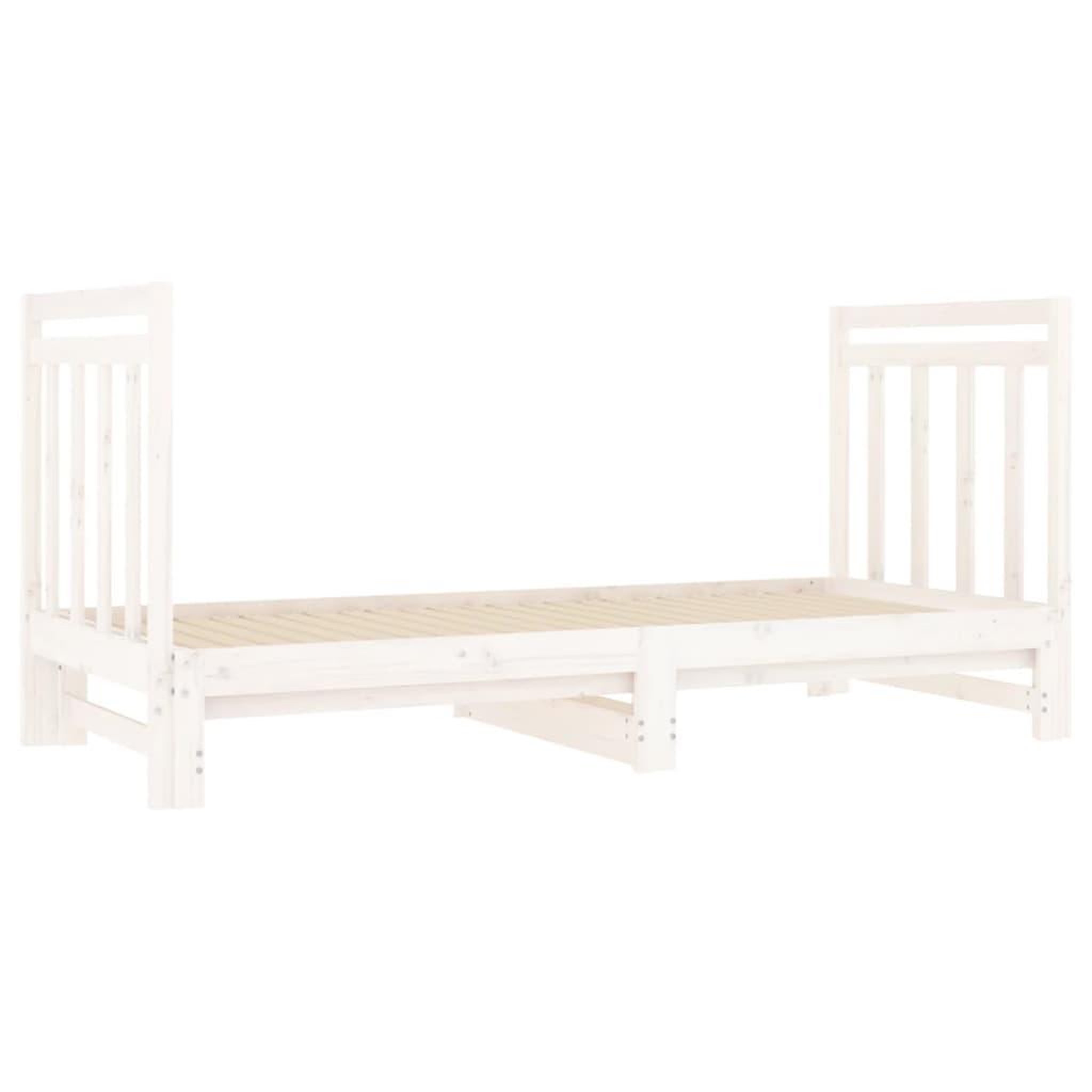 Voir la diapositive 4 : VIDAXL Lit coulissant sans matelas blanc 2x(90x190) cm