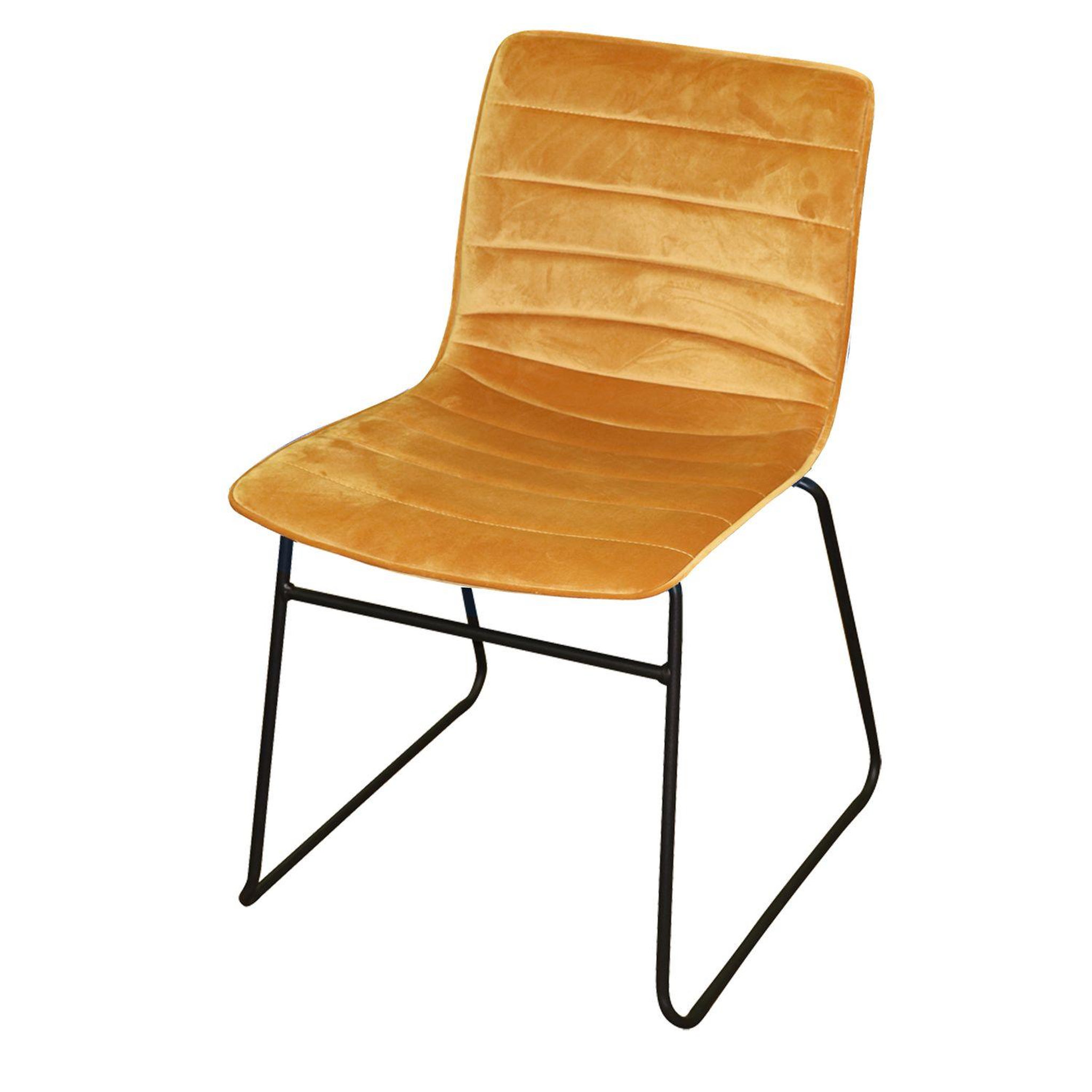 Voir la diapositive 2 : TOILINUX Lot de 4 Chaises de table design velours Brooklyn