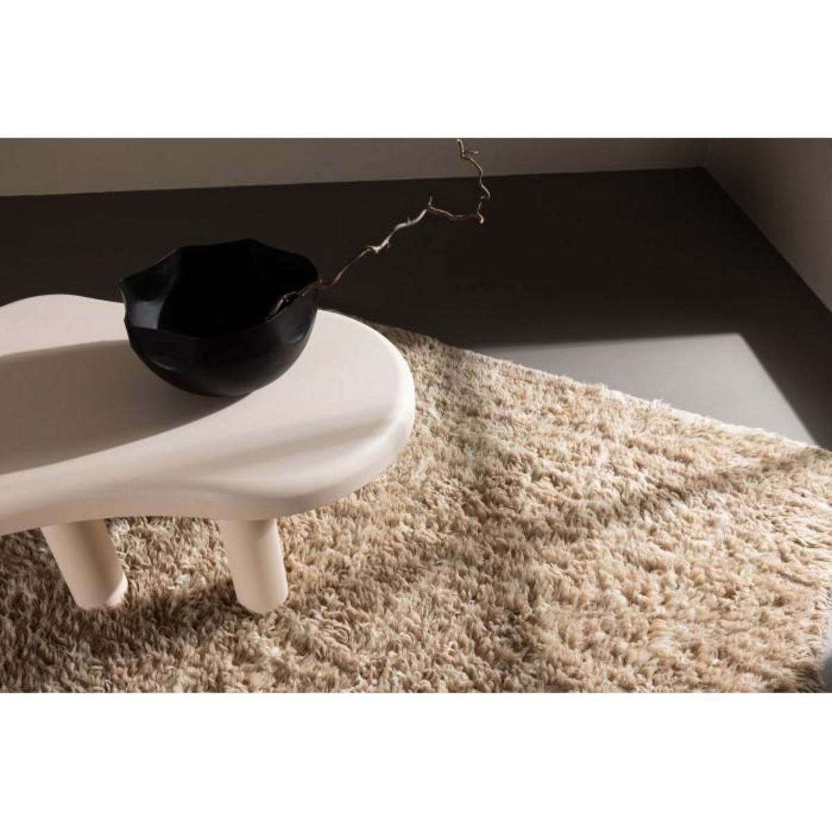 Paris Prix Tapis Déco en Laine  Leiko  200x300cm Beige