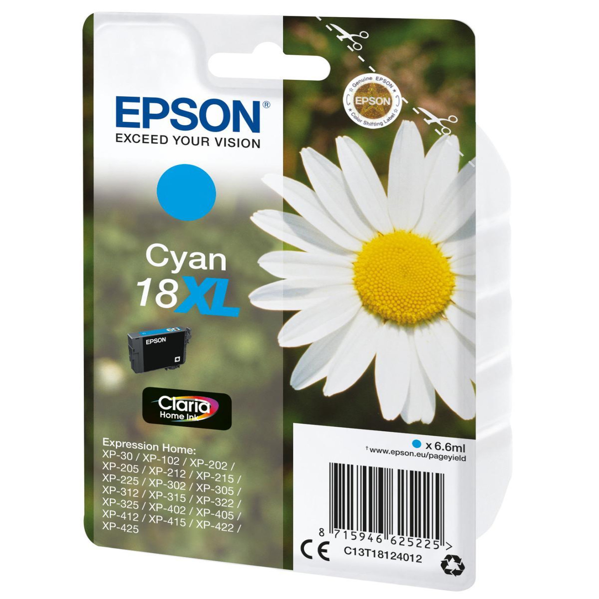 Voir la diapositive 3 : Epson Cartouche d encre Epson Paquerette cyan XL