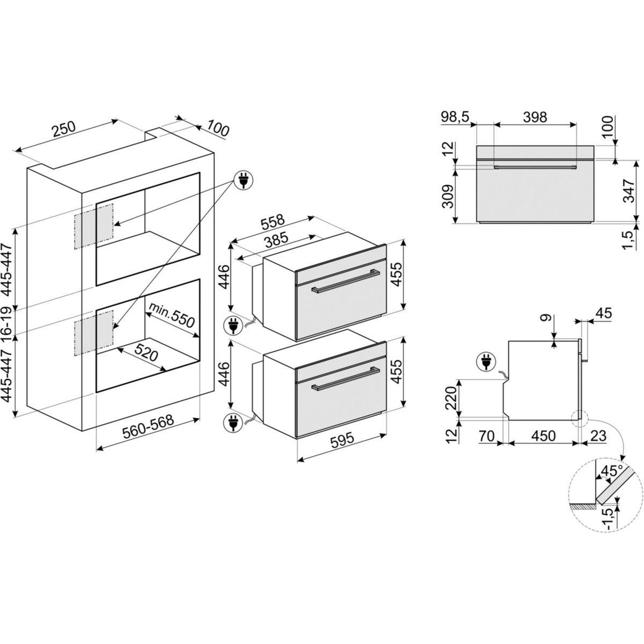 Voir la diapositive 5 : SMEG Micro ondes combiné encastrable sf4400mcx1