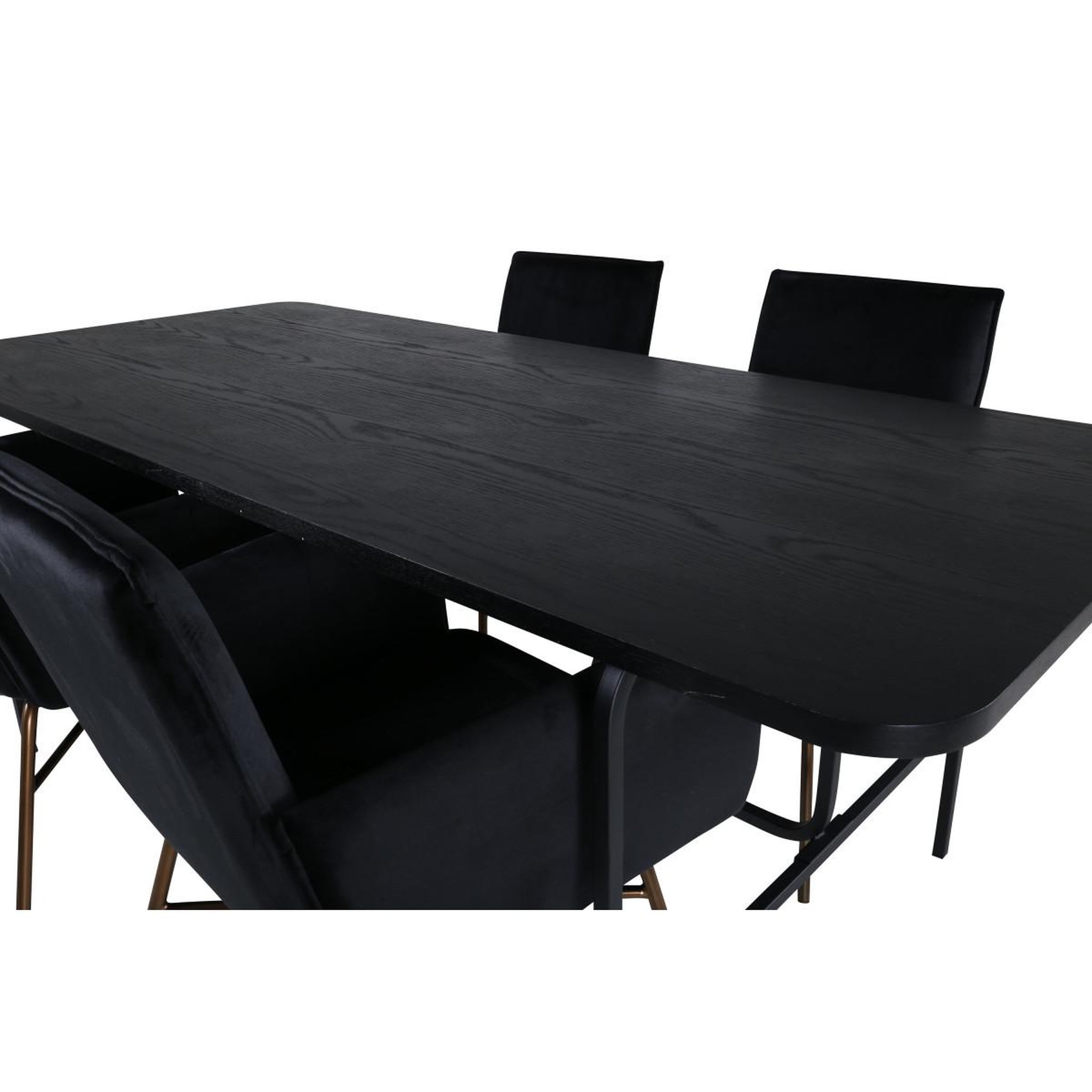Voir la diapositive 3 : Paris Prix Ensemble table à manger & 4 chaises  uno & petra  200cm noir