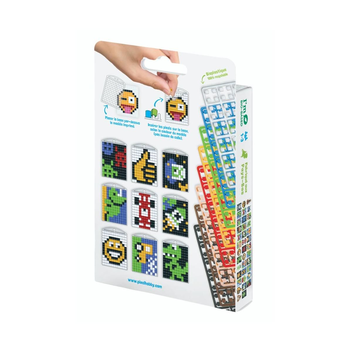 Oz International PIXEL Kit créatif 3 porte-clés + livret 38 modèles - Fun