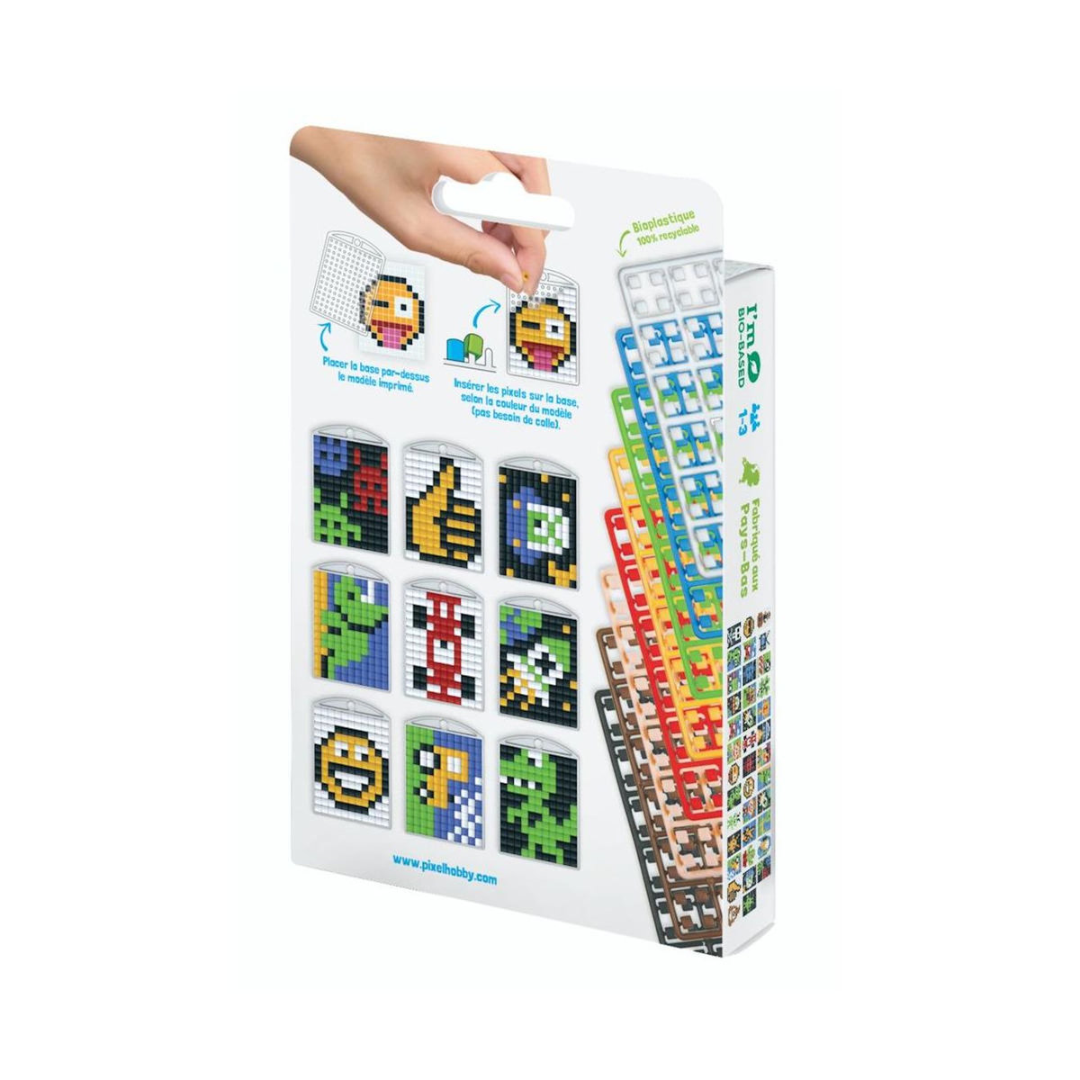 Oz International PIXEL Kit créatif 3 porte-clés + livret 38 modèles - Fun