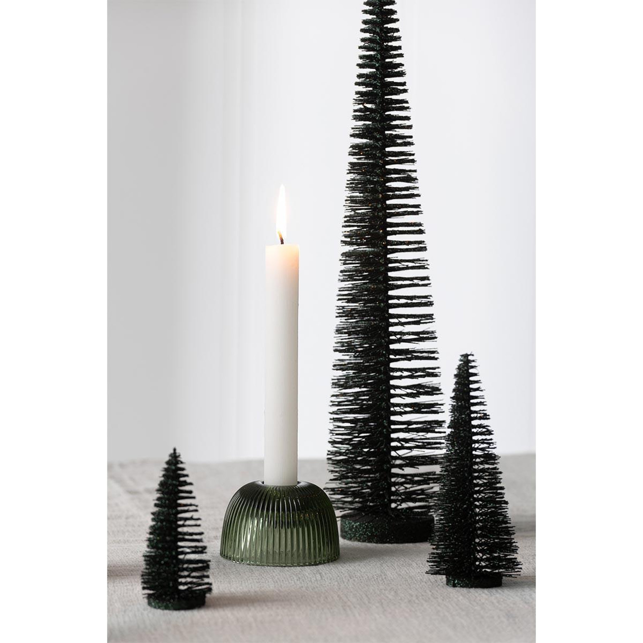 Voir la diapositive 4 : J-LINE Sapin de noël déco pailleté  josh  61cm vert foncé