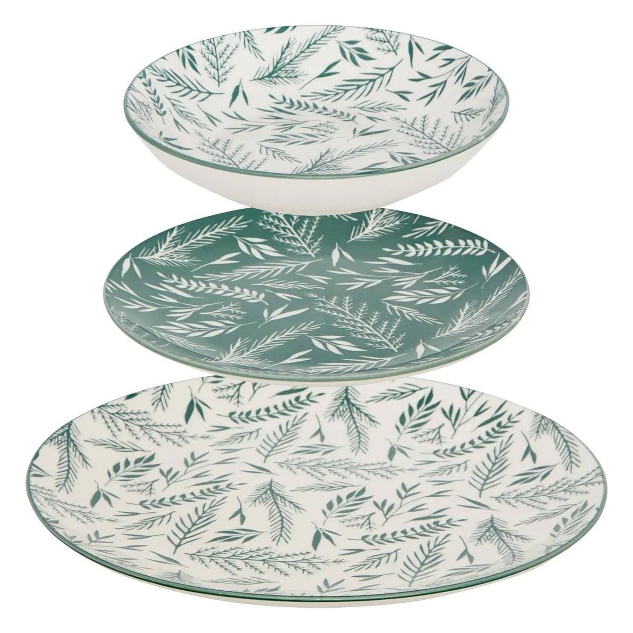 SECRET DE GOURMET Service de table 12 pièces  agathe  26cm vert