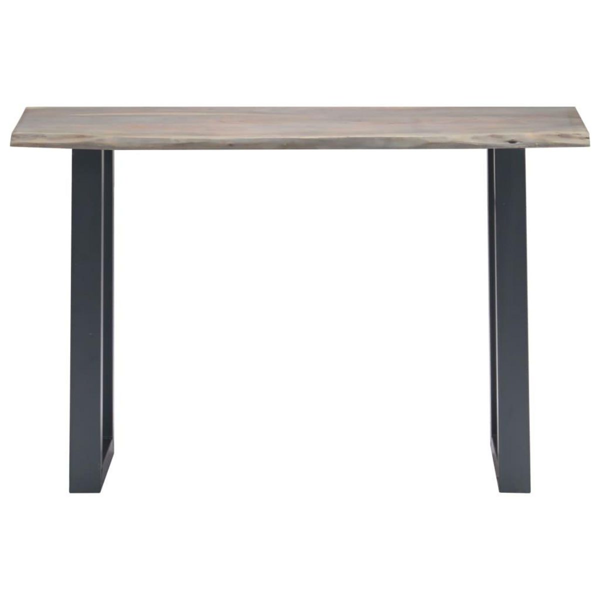 VIDAXL Table console Gris 115 x 35 x 76 cm Bois d'acacia massif et fer