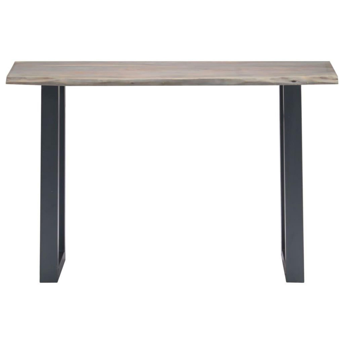 VIDAXL Table console Gris 115 x 35 x 76 cm Bois d'acacia massif et fer