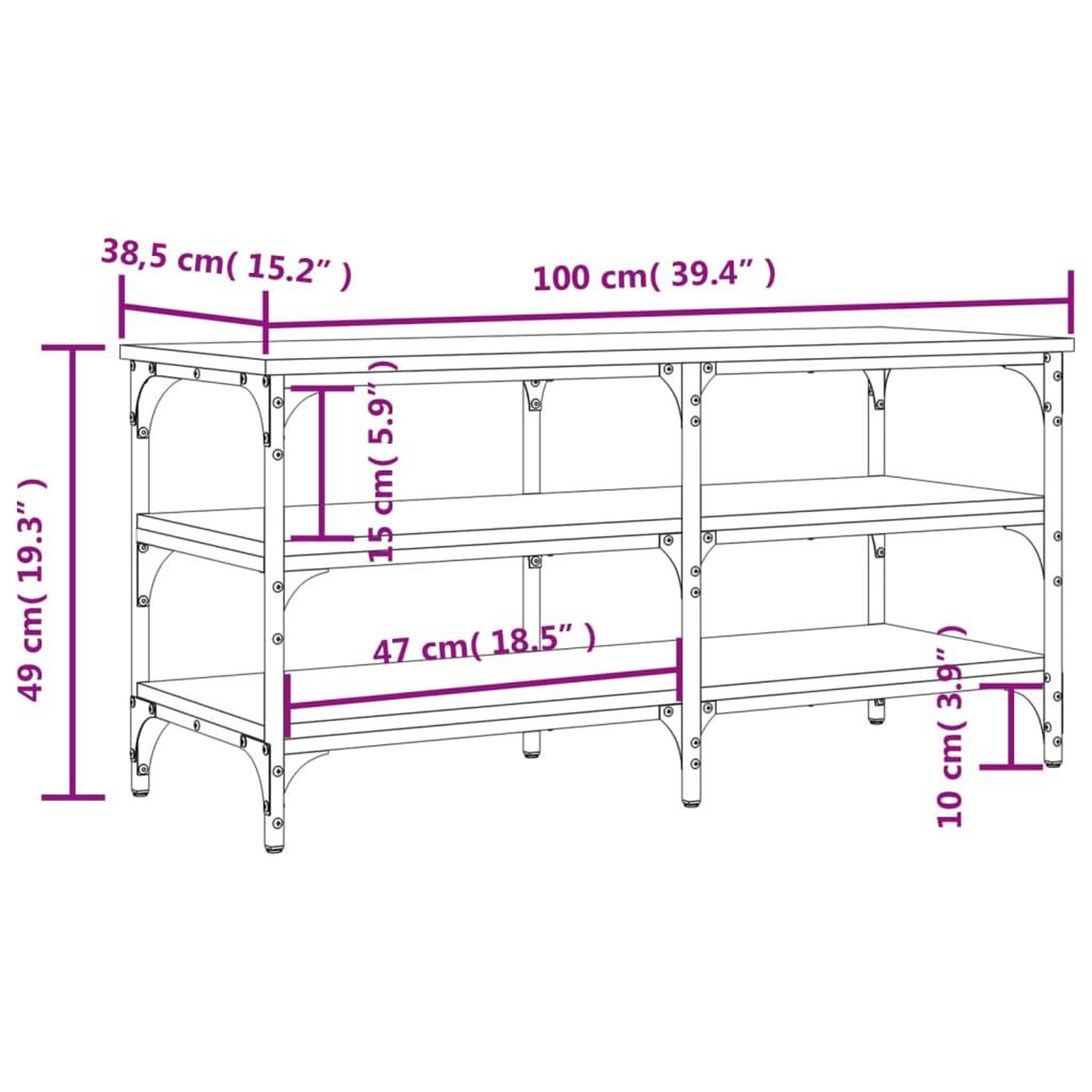 Voir la diapositive 6 : VIDAXL Banc a chaussures chene marron 100x38,5x49 cm bois d'ingenierie