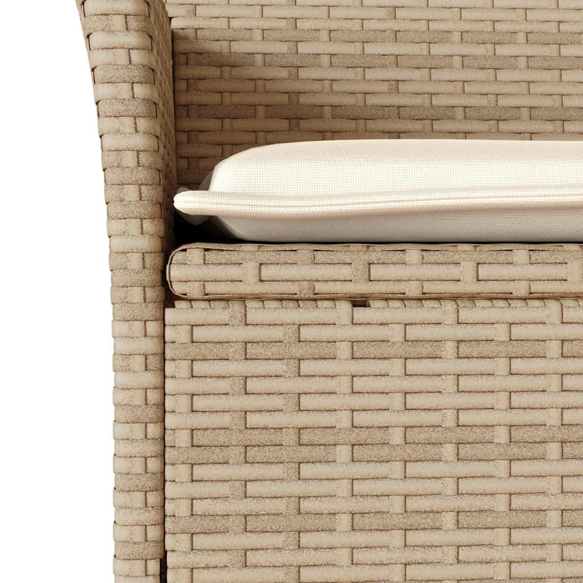 Voir la diapositive 5 : VIDAXL Ensemble a manger de jardin et coussins 9pcs beige rotin acacia