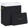 Voir la diapositive 3 : VIDAXL Panier a linge avec 2 sections bambou noir 100 L
