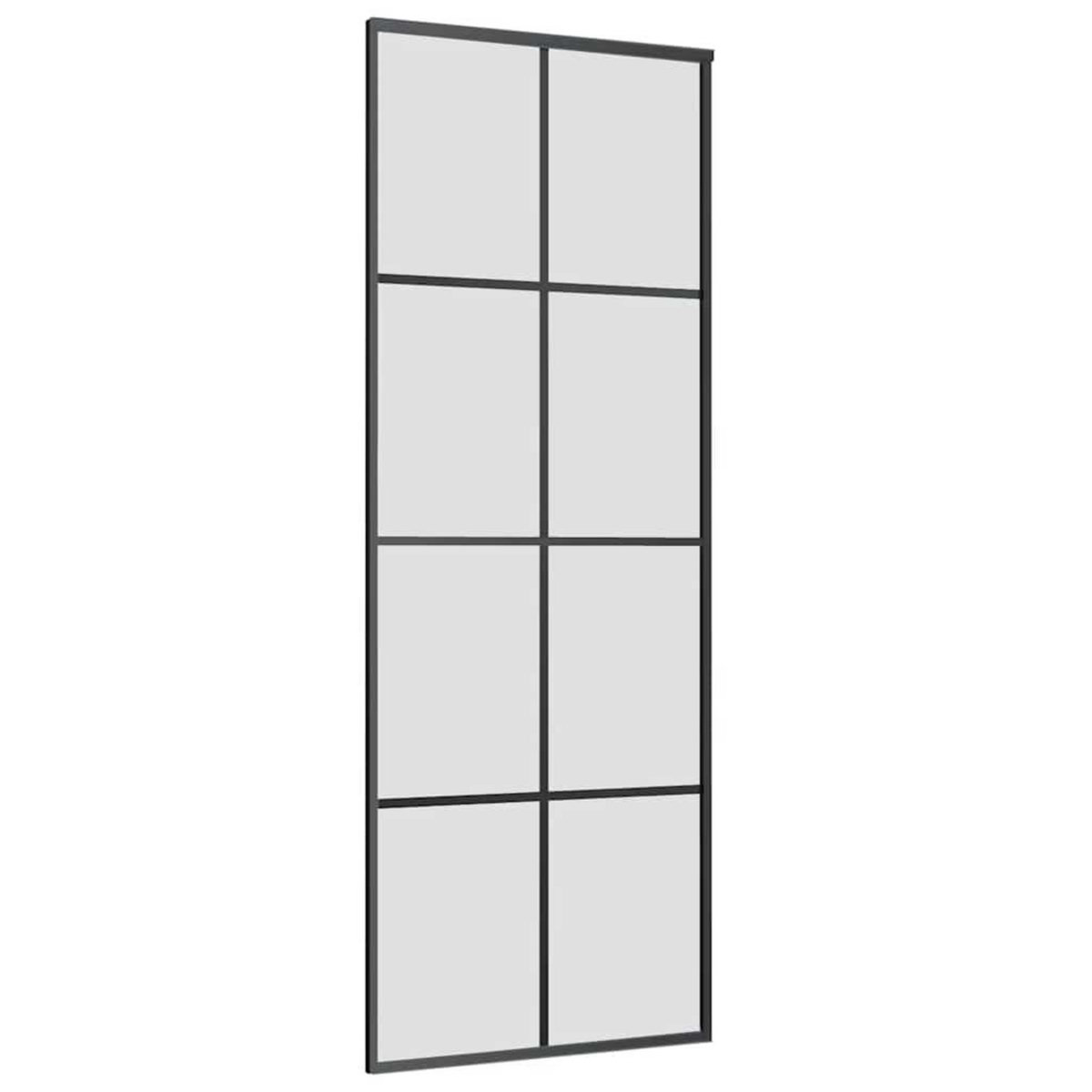 VIDAXL Porte coulissante kit de quincaillerie noir 76x205 cm verre ESG