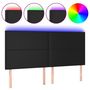 Voir la diapositive 2 : VIDAXL Tete de lit a LED Noir 200x5x118/128 cm Similicuir