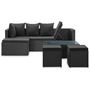 Voir la diapositive 2 : VIDAXL Salon de jardin 4 pcs Noir avec coussins Resine tressee