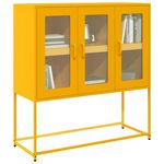 VIDAXL Buffet jaune moutarde 100,5x39x107 cm acier lamine a froid