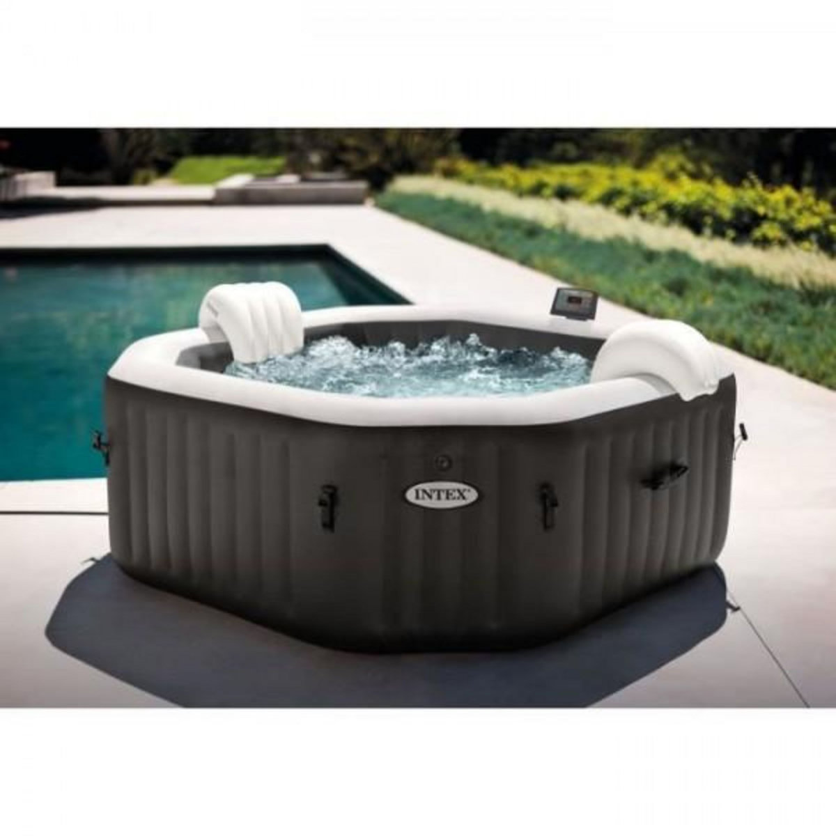 INTEX Spa gonflable INTEX - Carbone - 201 x 71 cm - 4 places - Octogonal - 28458EX