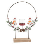 Paris Prix Photophore Cercle  Bonhommes de Neige  28cm Multicolore