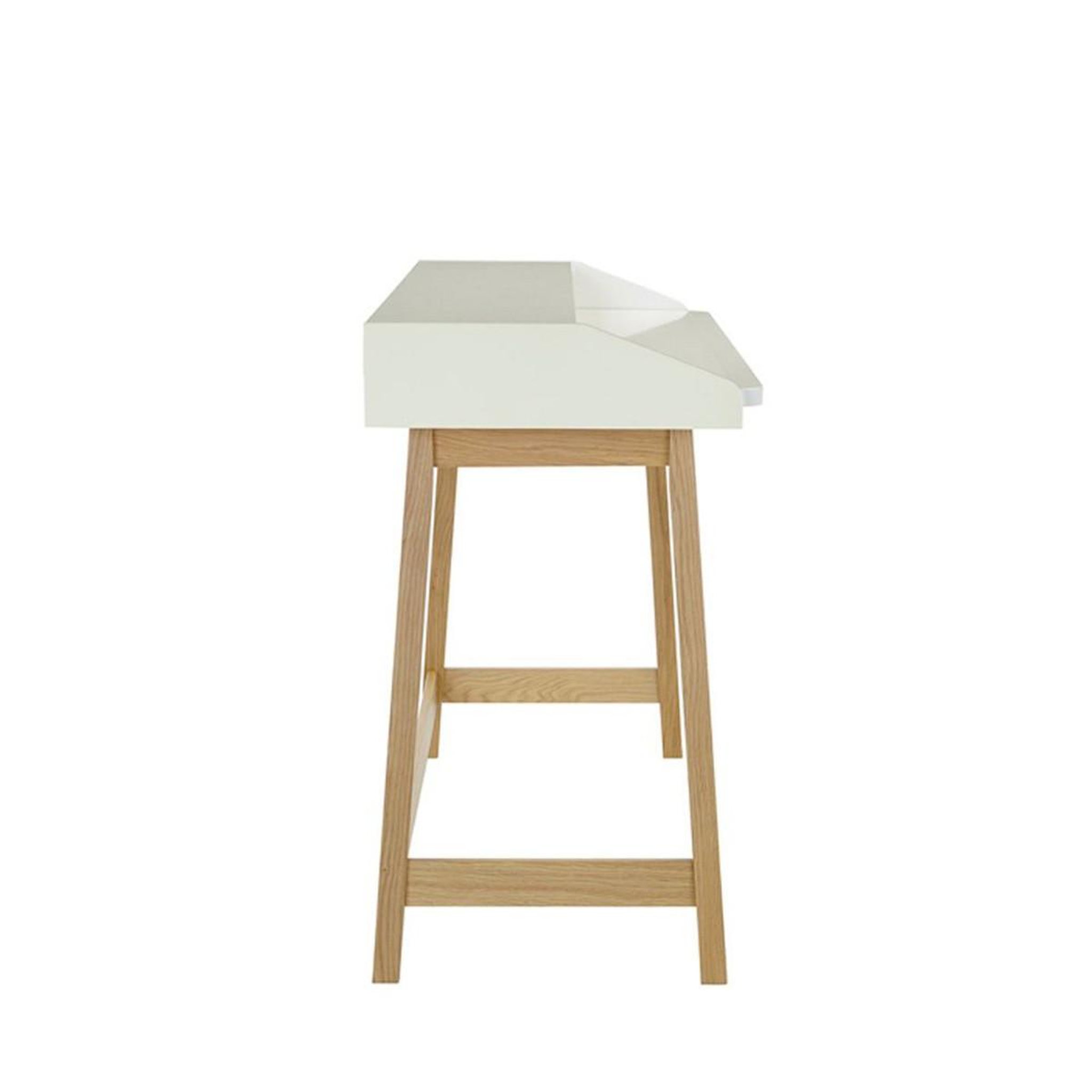 Voir la diapositive 2 : Paris Prix Bureau design avec plateau coulissant  st james  116cm chêne & blanc