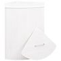 Voir la diapositive 4 : VIDAXL Panier a linge d'angle Bambou Blanc 60 L