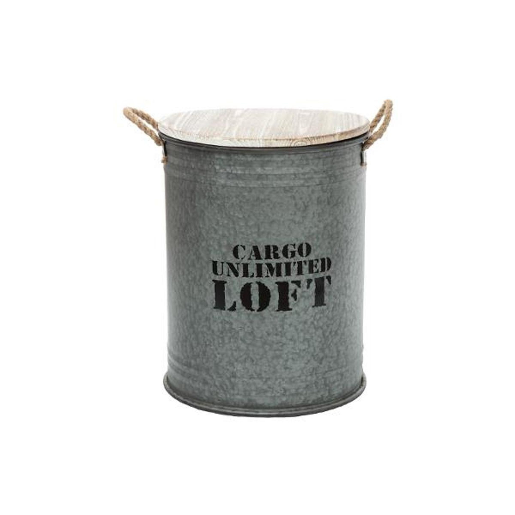 Voir la diapositive 3 : ATMOSPHERA Lot de 3 Coffres Bidon Design  Loft  51cm Gris