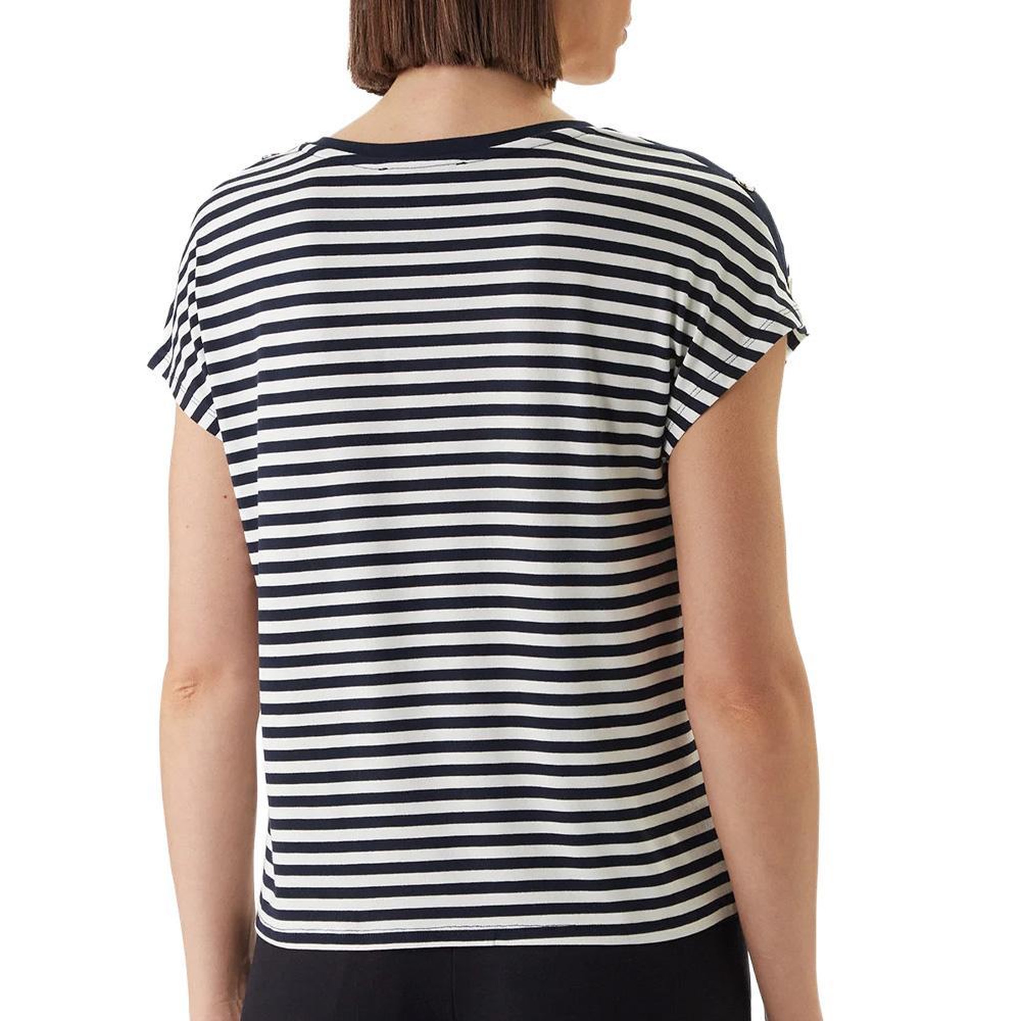 Voir la diapositive 2 : MORGAN T-Shirt Blanc/Marine Femme Morgan DIVA