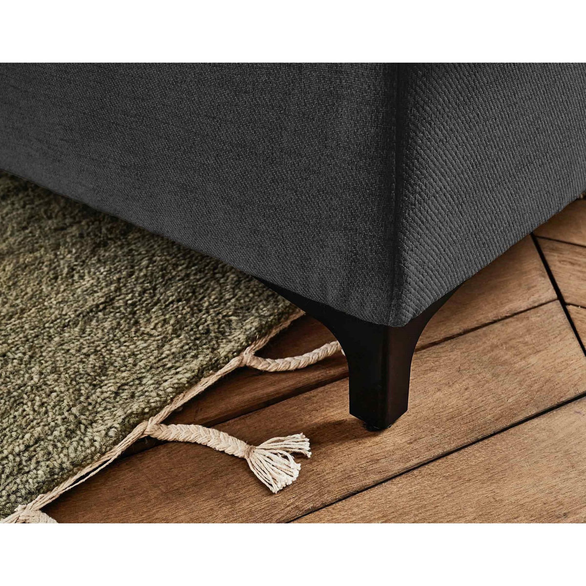 LISA DESIGN Olinda - canapé d'angle droit - 5 places - convertible avec coffre et têtières réglables - en tissu