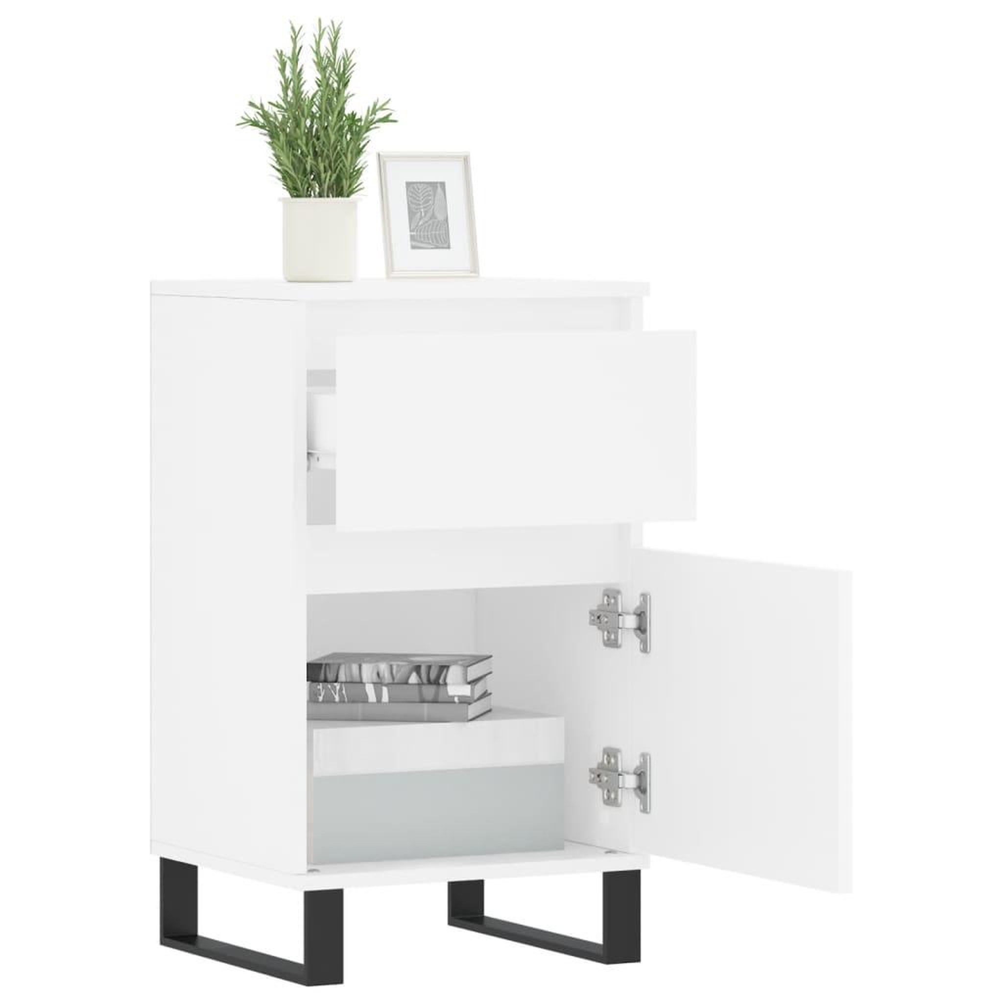 Voir la diapositive 4 : VIDAXL Buffet blanc 40x35x70 cm bois d'ingenierie