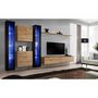 Voir la diapositive 2 : Paris Prix Meuble TV Mural Design  Switch XVI  330cm Naturel & Noir