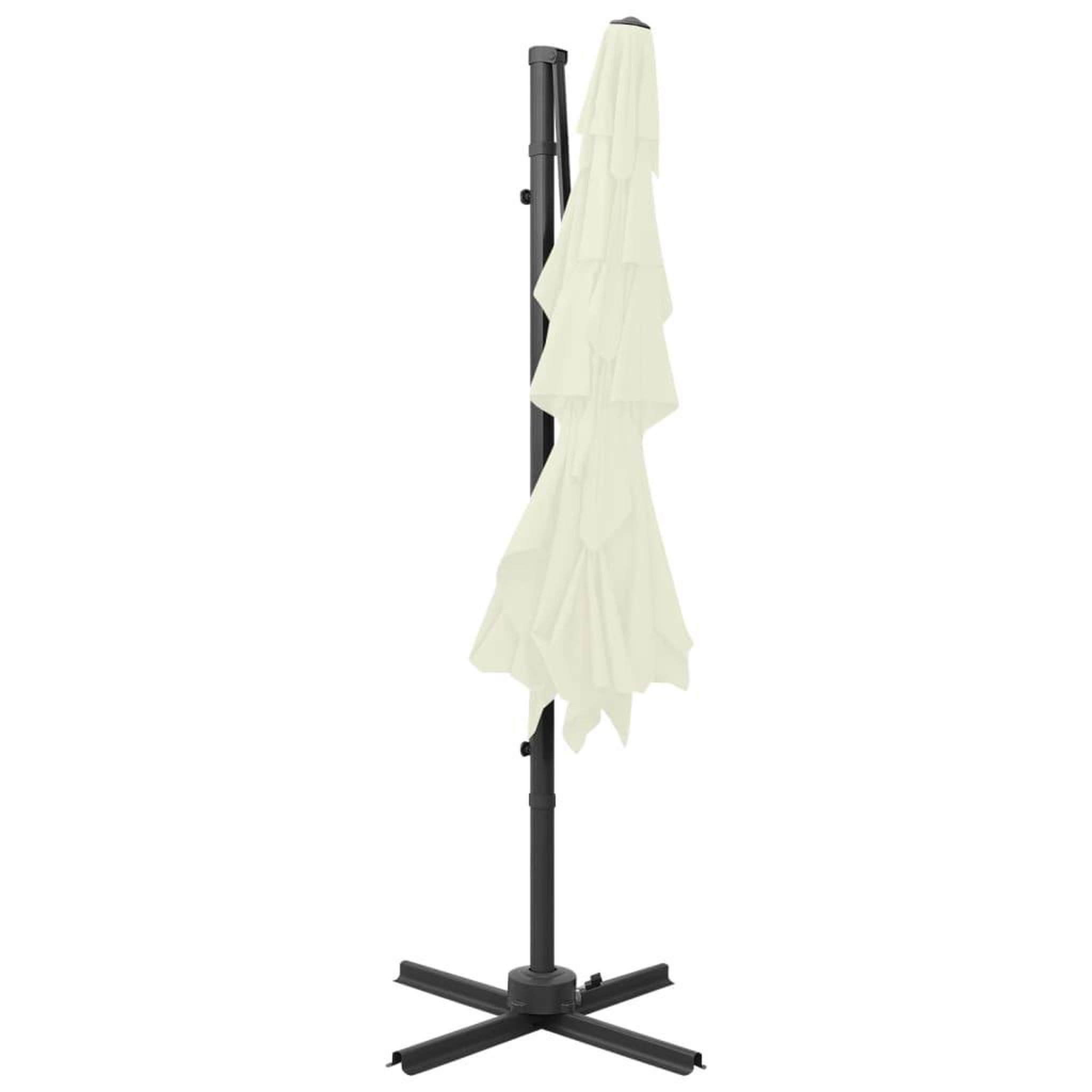 Voir la diapositive 3 : VIDAXL Parasol de jardin a 4 niveaux avec mat en aluminium sable