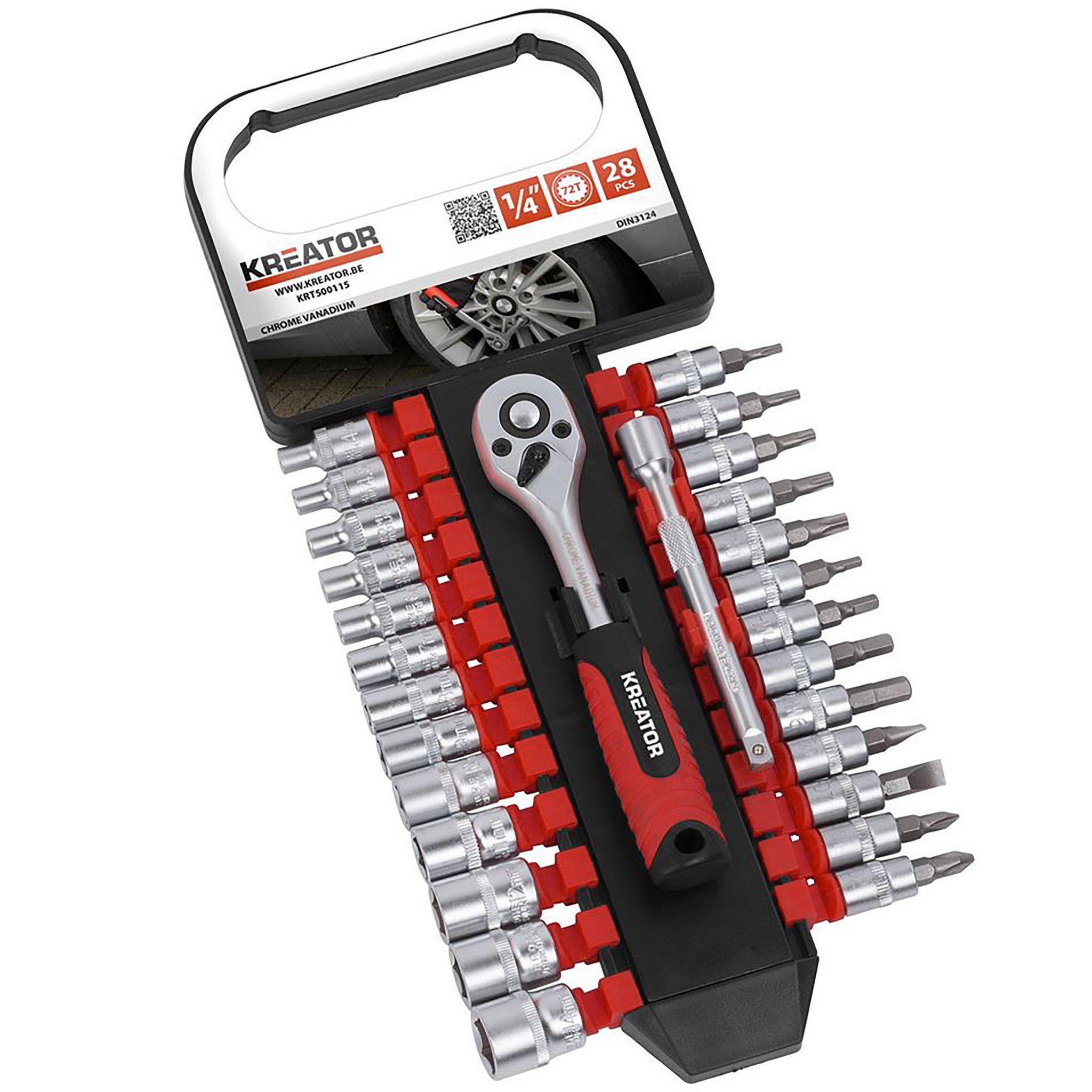 KREATOR Coffret embouts et douilles 1/4 Kreator  28pcs