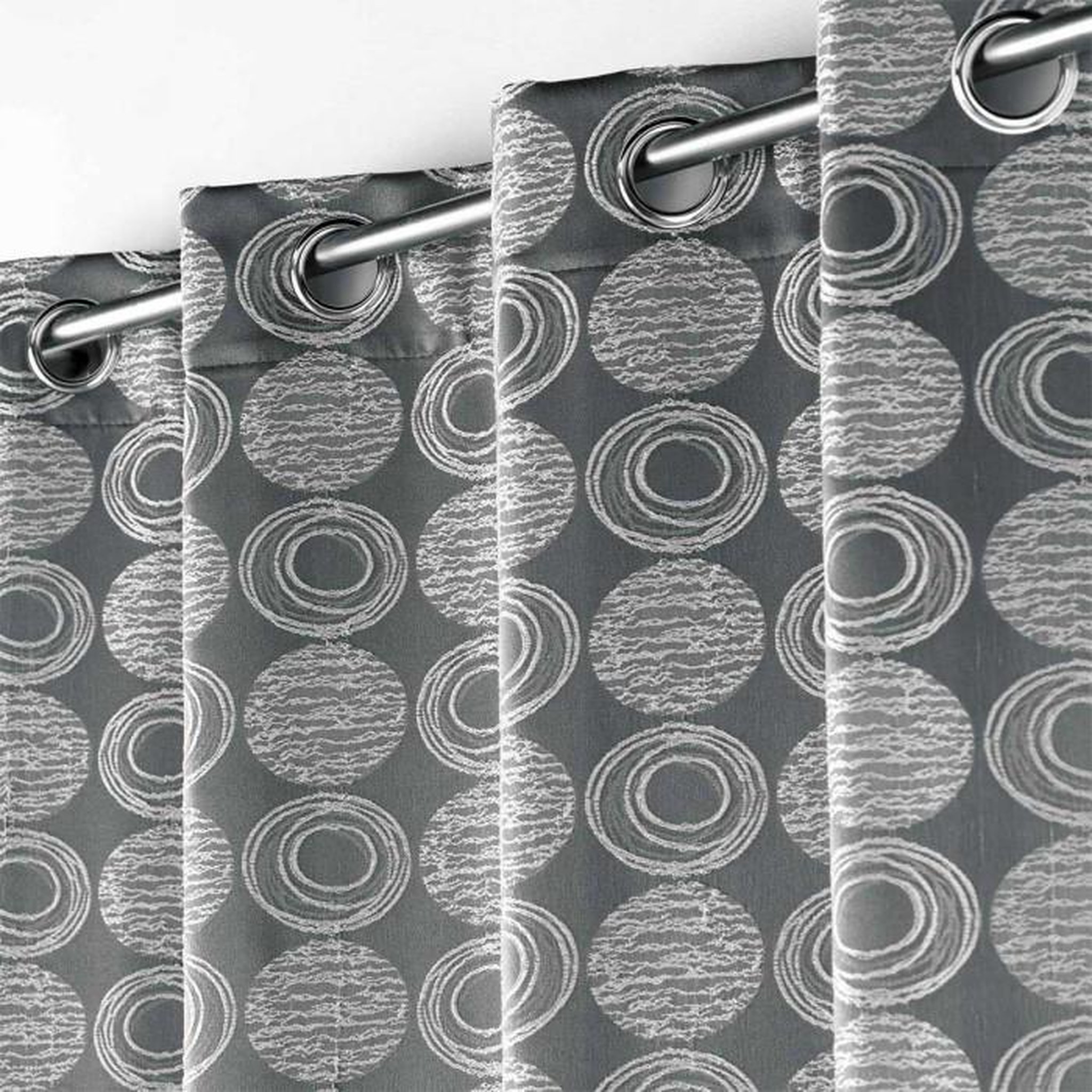 Voir la diapositive 2 : Paris Prix Rideau à Œillets Jacquard  Caelia  140x260cm Gris