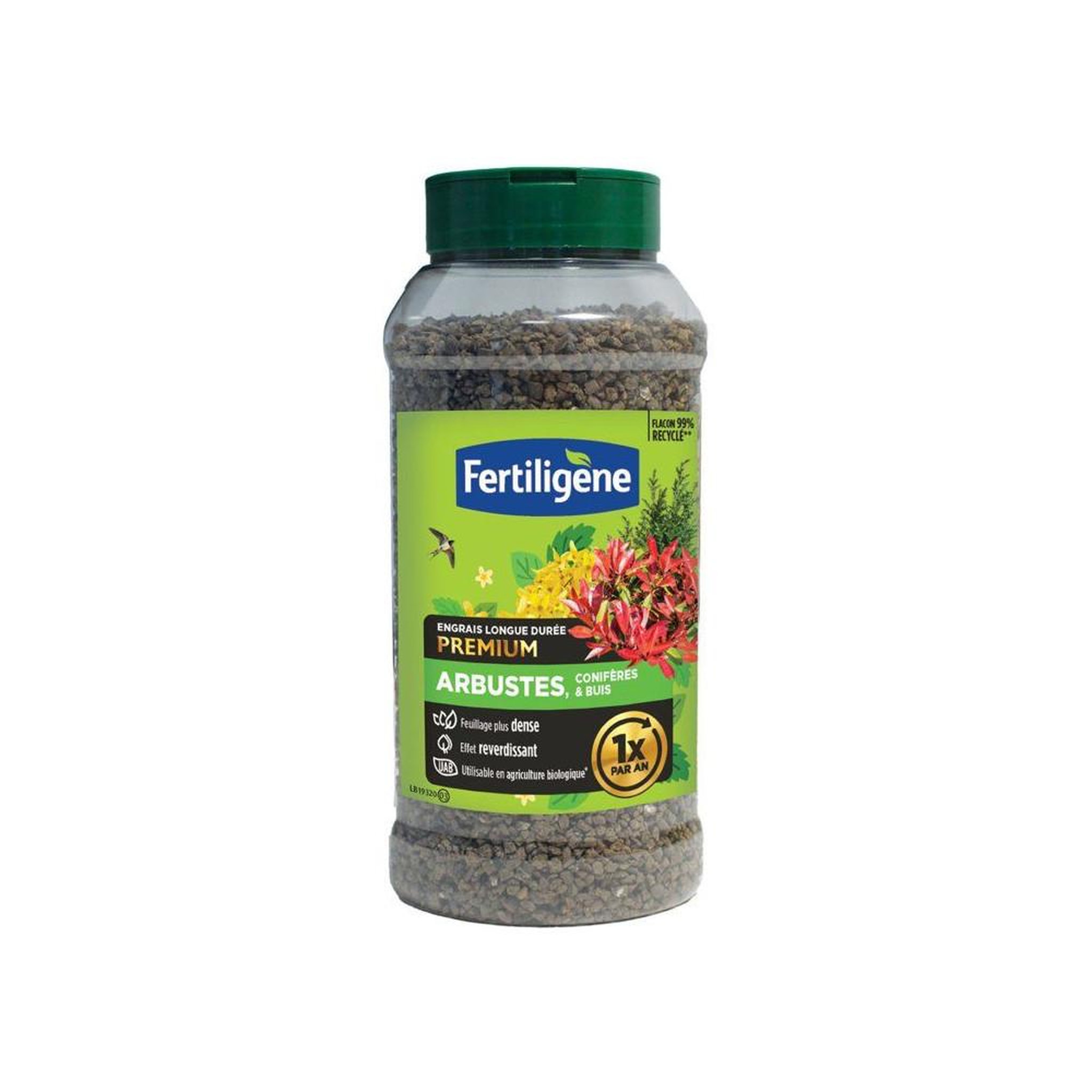 Fertiligene Engrais longue durée fertiligene premium pour arbustes, conifères et buis, granulés foncés 600 g