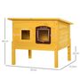 Voir la diapositive 3 : PAWHUT Maison niche pour chat sur pied toit bitumé ouvrant porte fenêtre bois verni